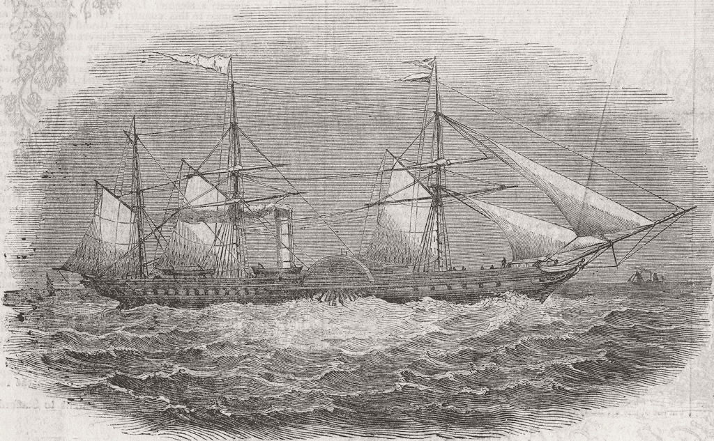 SEASCAPES. The Hibernia Steam-Ship 1843 old antique vintage print picture